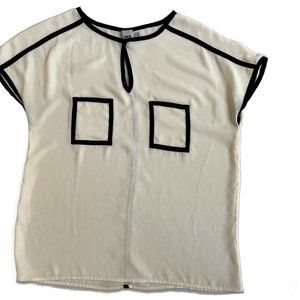 ASOS blouse cream colored with black block design. Size 4